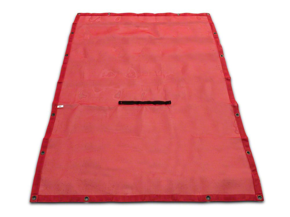 TruShield Full Length Mesh Sun Shade; Red (18-23 Jeep Wrangler JL 4-Door)
