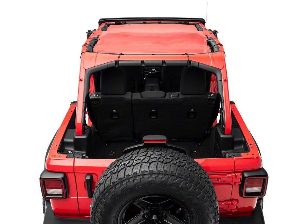 TruShield Full Length Mesh Sun Shade; Red (18-23 Jeep Wrangler JL 4-Door)