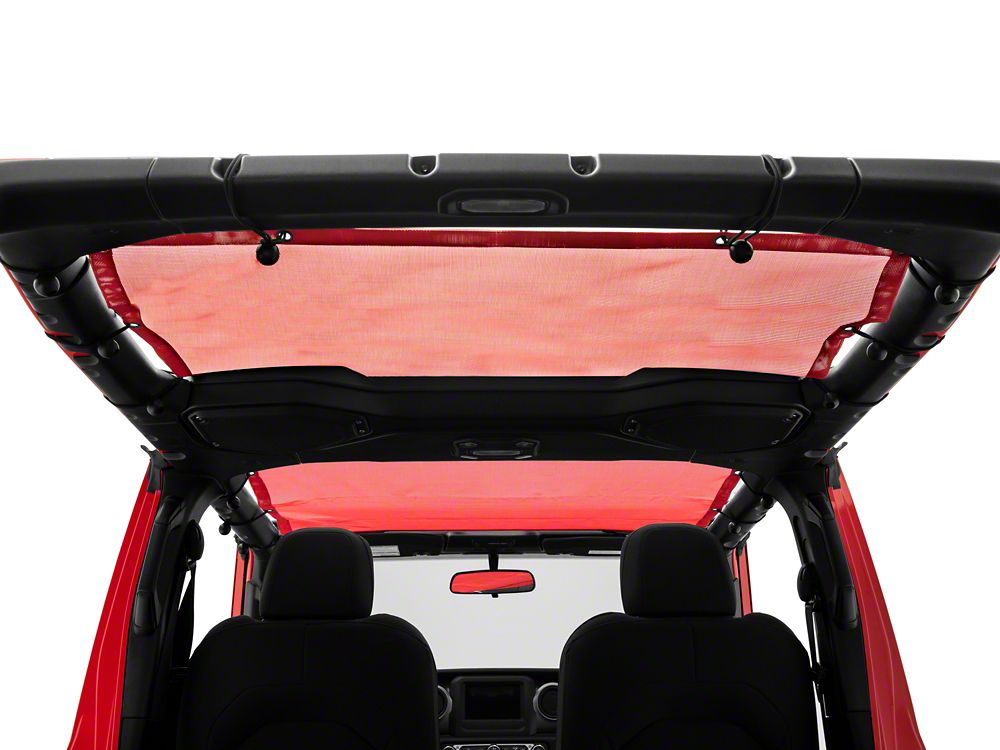 TruShield Full Length Mesh Sun Shade; Red (18-23 Jeep Wrangler JL 4-Door)