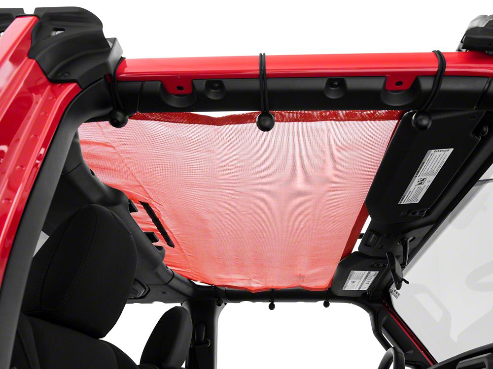 TruShield Full Length Mesh Sun Shade; Red (18-23 Jeep Wrangler JL 4-Door)