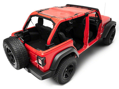 TruShield Full Length Mesh Sun Shade; Red (18-23 Jeep Wrangler JL 4-Door)