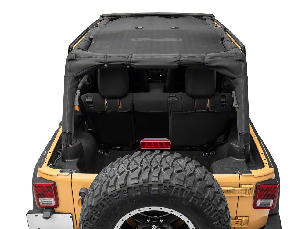 TruShield Mesh Shade Top; Black (07-18 Jeep Wrangler JK 4-Door)