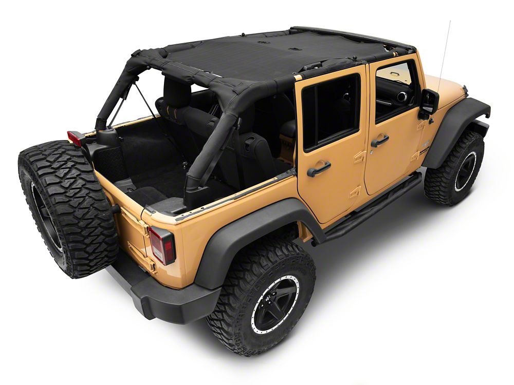 TruShield Mesh Shade Top; Black (07-18 Jeep Wrangler JK 4-Door)