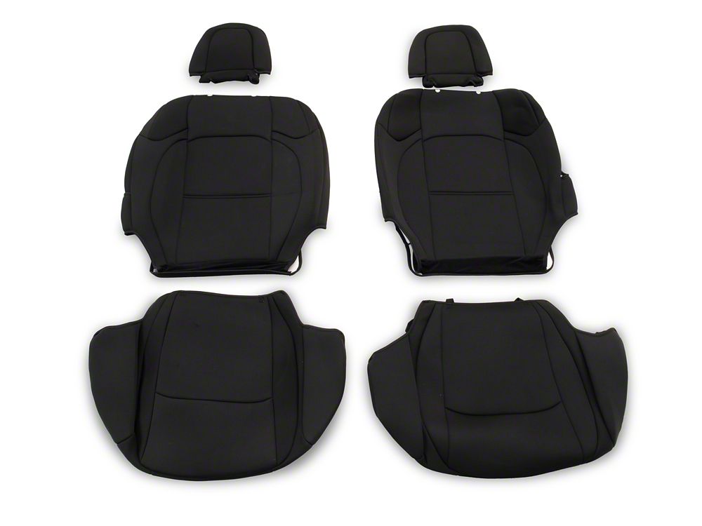 TruShield Neoprene Front and Rear Seat Covers; Black (20-25 Jeep Gladiator JT w/o Rear Cup Holder)