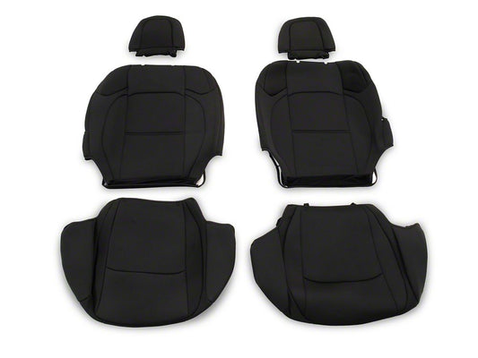 TruShield Neoprene Front and Rear Seat Covers; Black (20-25 Jeep Gladiator JT w/o Rear Cup Holder)