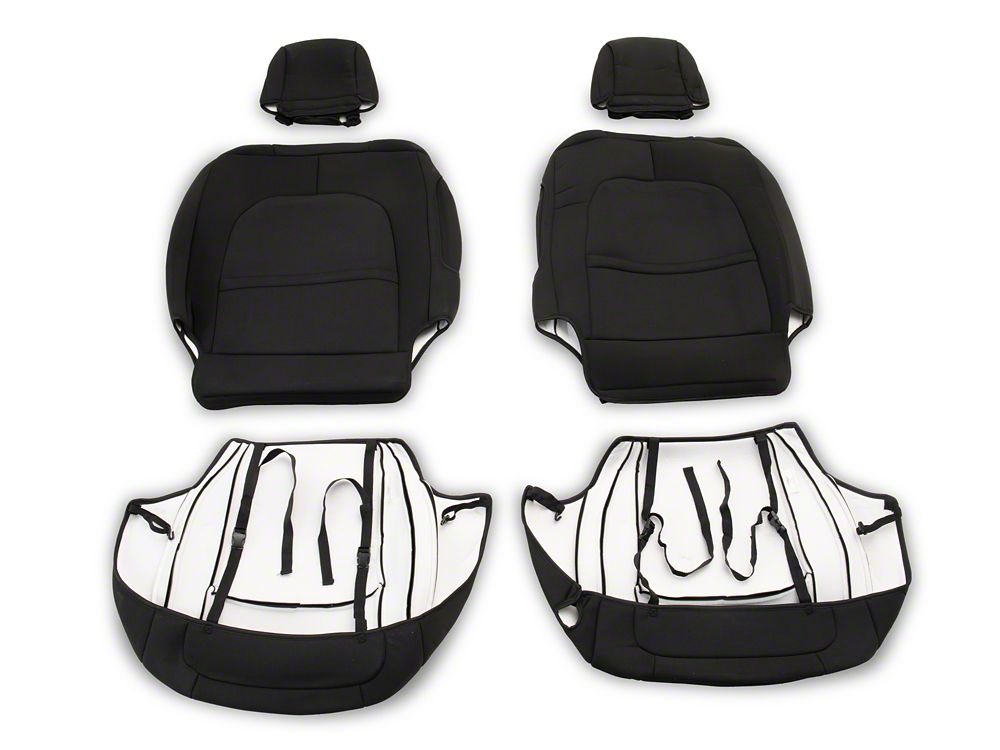 TruShield Neoprene Front and Rear Seat Covers; Black (20-25 Jeep Gladiator JT w/o Rear Cup Holder)