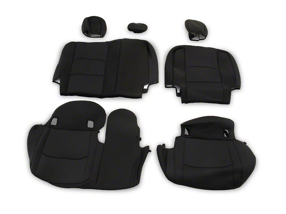TruShield Neoprene Front and Rear Seat Covers; Black (20-25 Jeep Gladiator JT w/o Rear Cup Holder)