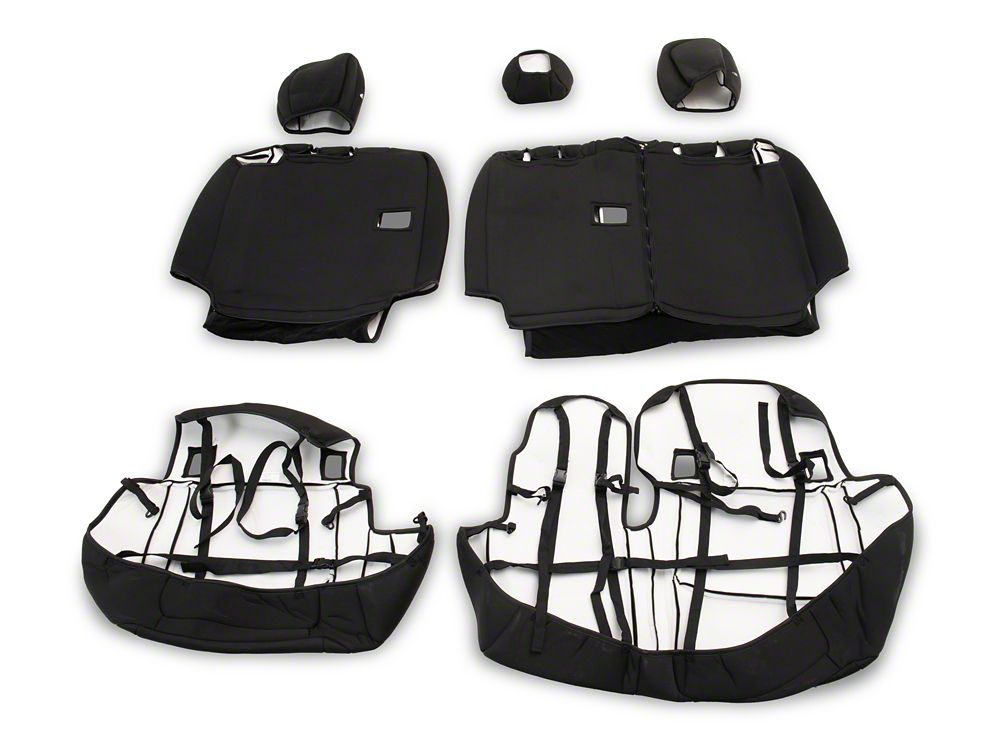 TruShield Neoprene Front and Rear Seat Covers; Black (20-25 Jeep Gladiator JT w/o Rear Cup Holder)