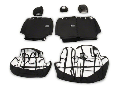 TruShield Neoprene Front and Rear Seat Covers; Black (20-25 Jeep Gladiator JT w/o Rear Cup Holder)