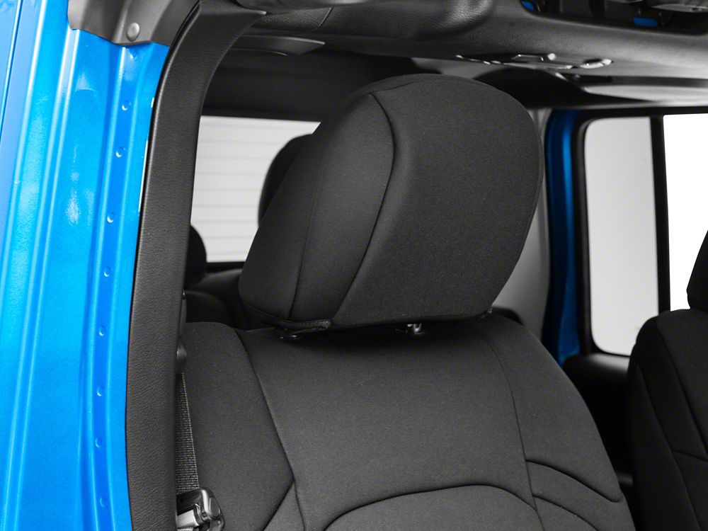 TruShield Neoprene Front and Rear Seat Covers; Black (20-25 Jeep Gladiator JT w/o Rear Cup Holder)