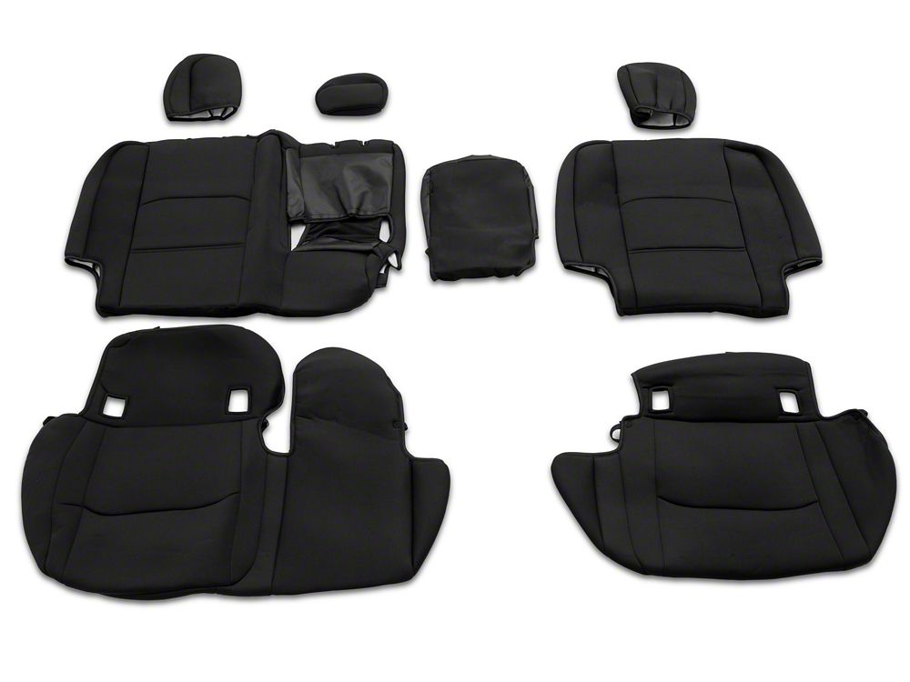 TruShield Neoprene Front and Rear Seat Covers; Black (20-25 Jeep Gladiator JT w/ Rear Cup Holder)