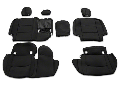 TruShield Neoprene Front and Rear Seat Covers; Black (20-25 Jeep Gladiator JT w/ Rear Cup Holder)