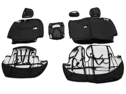 TruShield Neoprene Front and Rear Seat Covers; Black (20-25 Jeep Gladiator JT w/ Rear Cup Holder)
