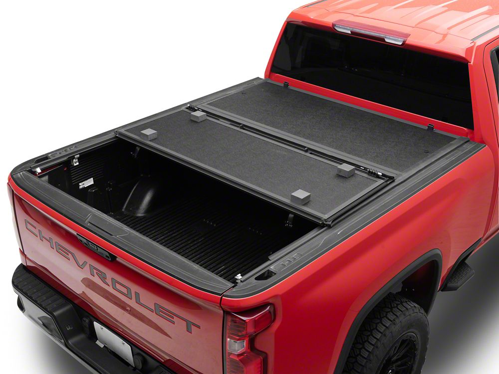 TruShield Low Profile Hard Tri-Fold Tonneau Cover (20-24 Silverado 3500 HD w/ 6.90-Foot Standard Box)